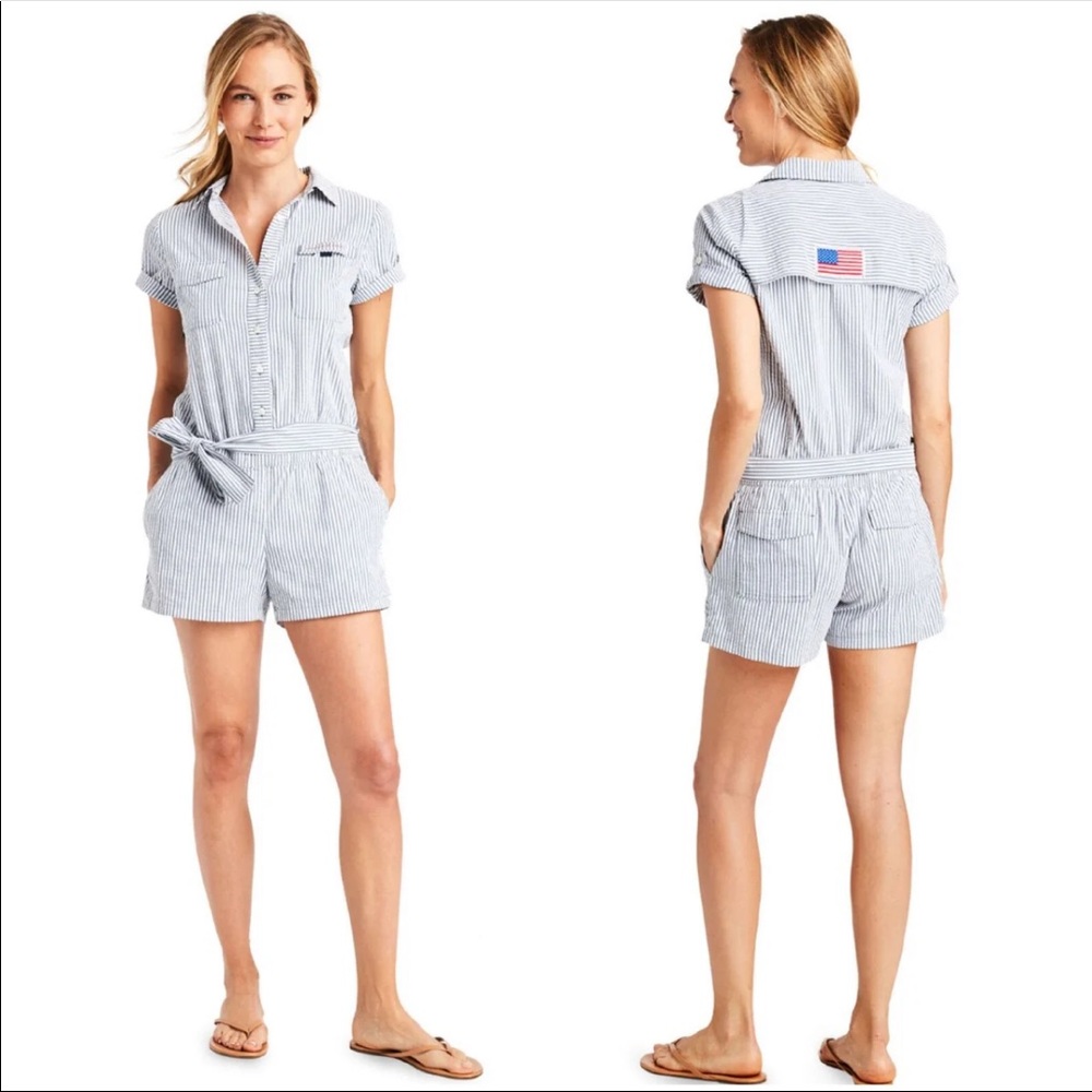 Vineyard Seersucker Harbor Romper 14